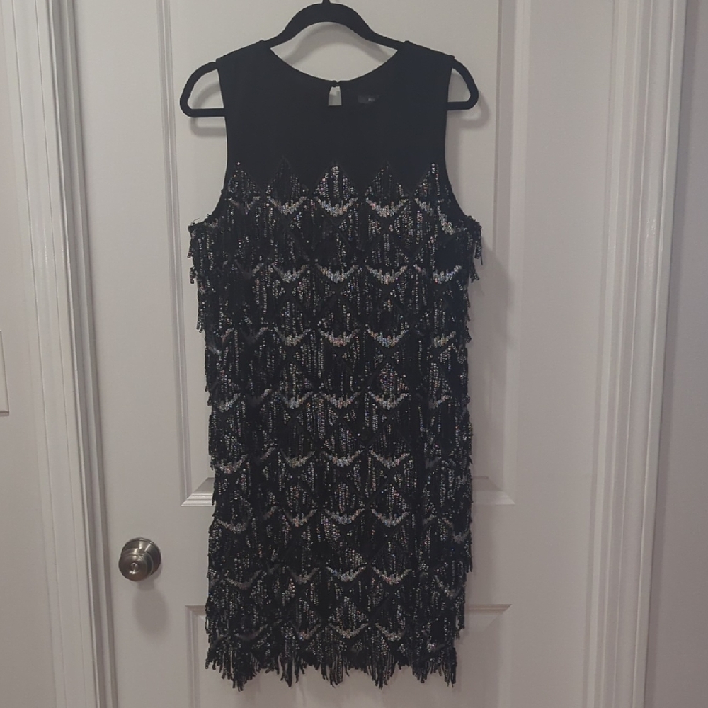 Elegant Black and Silver Sequin Dress